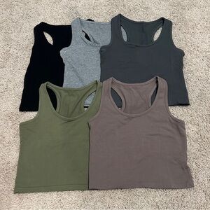 Amazon women’s small S cropped racer back tank tops 5 pack